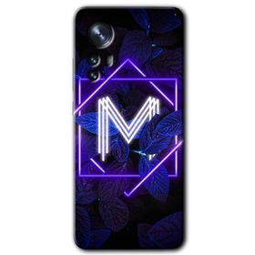 Xiaomi Mi 12 Pro Dark Neon Yaprak M Harfi Baskılı Uyumlu Silikon Kılıf