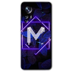 Xiaomi Mi 12 Pro Dark Neon Yaprak M Harfi Baskılı Uyumlu Silikon Kılıf