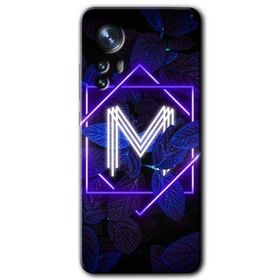 Xiaomi Mi 12 Pro Dark Neon Yaprak M Harfi Baskılı Uyumlu Silikon Kılıf