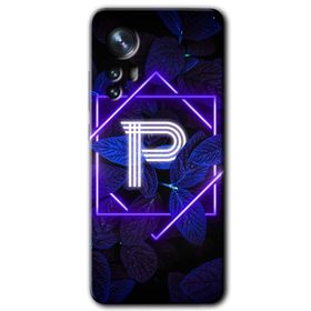 Xiaomi Mi 12 Pro Dark Neon Yaprak P Harfi Baskılı Uyumlu Silikon Kılıf