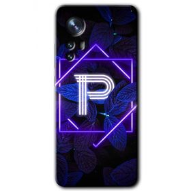 Xiaomi Mi 12 Pro Dark Neon Yaprak P Harfi Baskılı Uyumlu Silikon Kılıf