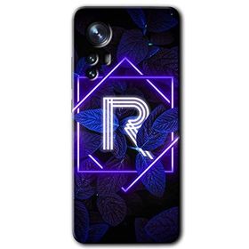 Xiaomi Mi 12 Pro Dark Neon Yaprak R Harfi Baskılı Uyumlu Silikon Kılıf
