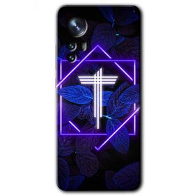 Xiaomi Mi 12 Pro Dark Neon Yaprak T Harfi Baskılı Uyumlu Silikon Kılıf