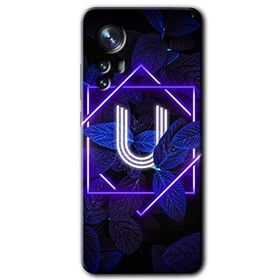 Xiaomi Mi 12 Pro Dark Neon Yaprak U Harfi Baskılı Uyumlu Silikon Kılıf