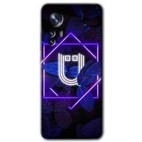 Xiaomi Mi 12 Pro Dark Neon Yaprak U Harfi Baskılı Uyumlu Silikon Kılıf