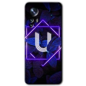 Xiaomi Mi 12 Pro Dark Neon Yaprak U Harfi Baskılı Uyumlu Silikon Kılıf