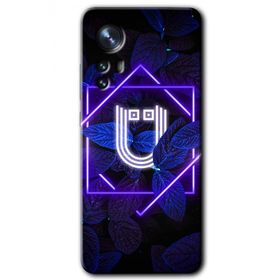 Xiaomi Mi 12 Pro Dark Neon Yaprak U Harfi Baskılı Uyumlu Silikon Kılıf