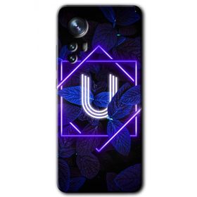 Xiaomi Mi 12 Pro Dark Neon Yaprak U Harfi Baskılı Uyumlu Silikon Kılıf