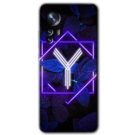 Xiaomi Mi 12 Pro Dark Neon Yaprak Y Harfi Baskılı Uyumlu Silikon Kılıf