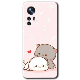 Xiaomi Mi 12 Pro Kedi Aşkı Baskılı Uyumlu Silikon Kılıf