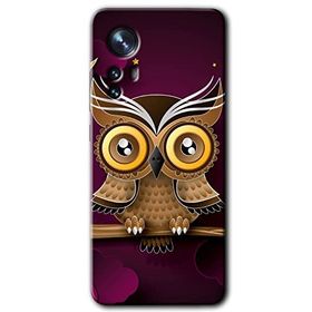 Xiaomi Mi 12 Pro Owl Bird Branch Baskılı Uyumlu Silikon Kılıf