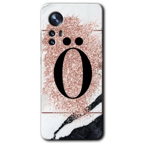 Xiaomi Mi 12 Pro Pembe Mermer Desenli Ö Harfi Baskılı Uyumlu Silikon Kılıf