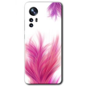 Xiaomi Mi 12 Pro Pembe Tüy Baskılı Uyumlu Silikon Kılıf