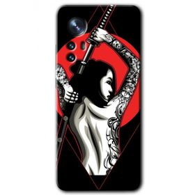 Xiaomi Mi 12 Pro Samurai Girl Baskılı Uyumlu Silikon Kılıf