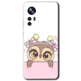 Xiaomi Mi 12 Pro Sevimli Baykuş Baskılı Uyumlu Silikon Kılıf