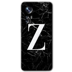 Xiaomi Mi 12 Pro Siyah Mermer Desenli Z Harfi Baskılı Uyumlu Silikon Kılıf