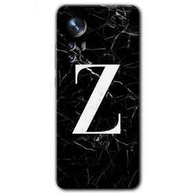 Xiaomi Mi 12 Pro Siyah Mermer Desenli Z Harfi Baskılı Uyumlu Silikon Kılıf