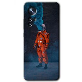 Xiaomi Mi 12 Pro Smoke Astronot Baskılı Uyumlu Silikon Kılıf