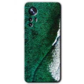 Xiaomi Mi 12 Pro Yeşil Okyanus Baskılı Uyumlu Silikon Kılıf
