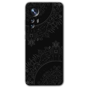 Xiaomi Mi 12 Siyah Mandala Baskılı Uyumlu Silikon Kılıf