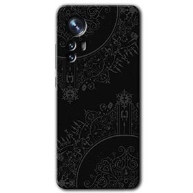 Xiaomi Mi 12 Siyah Mandala Baskılı Uyumlu Silikon Kılıf