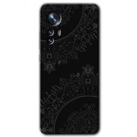 Xiaomi Mi 12 Siyah Mandala Baskılı Uyumlu Silikon Kılıf