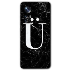 Xiaomi Mi 12 Siyah Mermer Desenli Ü Harfi Baskılı Uyumlu Silikon Kılıf