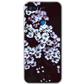 Xiaomi Mi 8 Lite Beyaz Çiçek Baskılı Uyumlu Silikon Kılıf