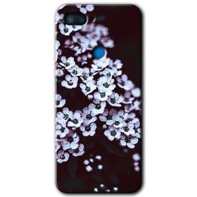 Xiaomi Mi 8 Lite Beyaz Çiçek Baskılı Uyumlu Silikon Kılıf