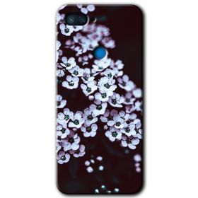 Xiaomi Mi 8 Lite Beyaz Çiçek Baskılı Uyumlu Silikon Kılıf