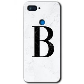 Xiaomi Mi 8 Lite Beyaz Mermer Desenli B Harfi Baskılı Uyumlu Silikon Kılıf