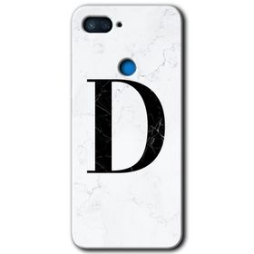 Xiaomi Mi 8 Lite Beyaz Mermer Desenli D Harfi Baskılı Uyumlu Silikon Kılıf