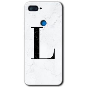 Xiaomi Mi 8 Lite Beyaz Mermer Desenli D Harfi Baskılı Uyumlu Silikon Kılıf