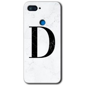 Xiaomi Mi 8 Lite Beyaz Mermer Desenli D Harfi Baskılı Uyumlu Silikon Kılıf