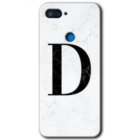 Xiaomi Mi 8 Lite Beyaz Mermer Desenli D Harfi Baskılı Uyumlu Silikon Kılıf