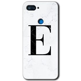 Xiaomi Mi 8 Lite Beyaz Mermer Desenli E Harfi Baskılı Uyumlu Silikon Kılıf