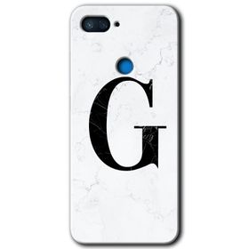 Xiaomi Mi 8 Lite Beyaz Mermer Desenli G Harfi Baskılı Uyumlu Silikon Kılıf