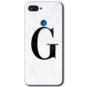 Xiaomi Mi 8 Lite Beyaz Mermer Desenli G Harfi Baskılı Uyumlu Silikon Kılıf