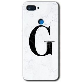 Xiaomi Mi 8 Lite Beyaz Mermer Desenli G Harfi Baskılı Uyumlu Silikon Kılıf
