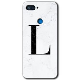 Xiaomi Mi 8 Lite Beyaz Mermer Desenli L Harfi Baskılı Uyumlu Silikon Kılıf