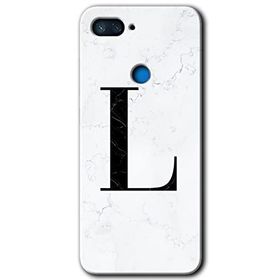 Xiaomi Mi 8 Lite Beyaz Mermer Desenli L Harfi Baskılı Uyumlu Silikon Kılıf