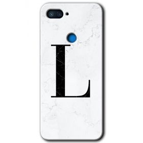 Xiaomi Mi 8 Lite Beyaz Mermer Desenli L Harfi Baskılı Uyumlu Silikon Kılıf