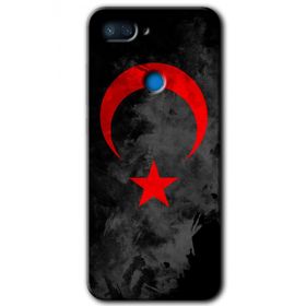 Xiaomi Mi 8 Lite Black Ayyıldız Baskılı Uyumlu Silikon Kılıf
