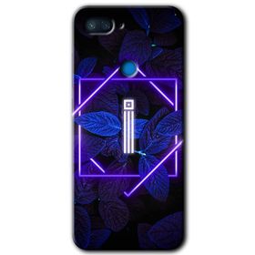Xiaomi Mi 8 Lite Dark Neon Yaprak İ Harfi Baskılı Uyumlu Silikon Kılıf