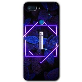 Xiaomi Mi 8 Lite Dark Neon Yaprak İ Harfi Baskılı Uyumlu Silikon Kılıf