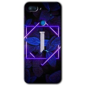 Xiaomi Mi 8 Lite Dark Neon Yaprak İ Harfi Baskılı Uyumlu Silikon Kılıf