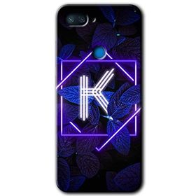 Xiaomi Mi 8 Lite Dark Neon Yaprak K Harfi Baskılı Uyumlu Silikon Kılıf
