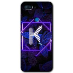 Xiaomi Mi 8 Lite Dark Neon Yaprak K Harfi Baskılı Uyumlu Silikon Kılıf