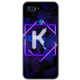 Xiaomi Mi 8 Lite Dark Neon Yaprak K Harfi Baskılı Uyumlu Silikon Kılıf