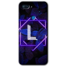 Xiaomi Mi 8 Lite Dark Neon Yaprak L Harfi Baskılı Uyumlu Silikon Kılıf